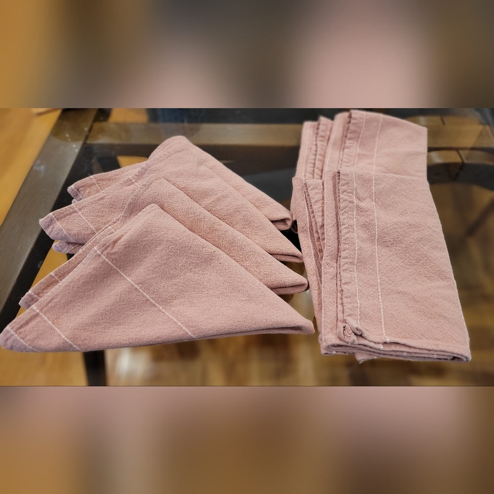 (Set of 8) West Elm Napkins | Pink | OS